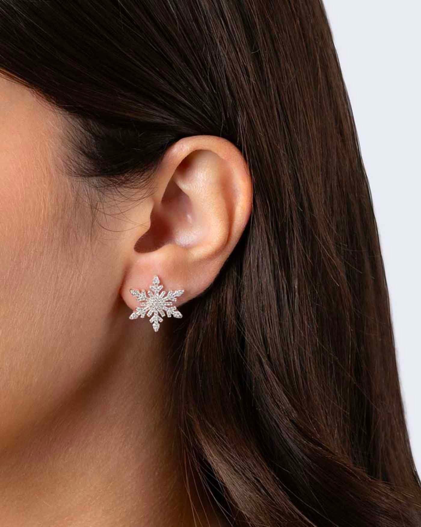 Orecchino Snowflake Pavé